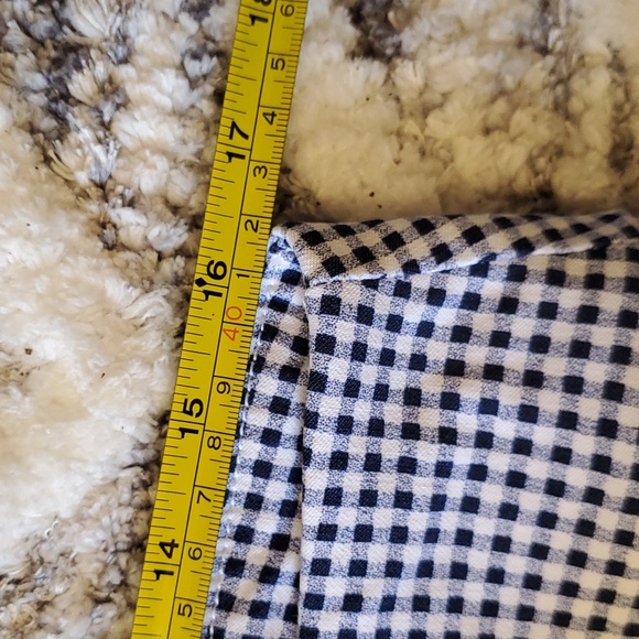 Zac & Rachel Women's Blue/White Checkered Pull-On Crop Casual Pants - Picture 6 of 10